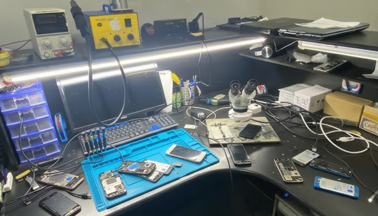 Como organizar sua bancada de manutenção de celular para trabalhar mais rápido e com menos erros
